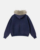 Faux Fur Collar Distressed Zip Up Hoodies | Inflation Streetwear INFLATION