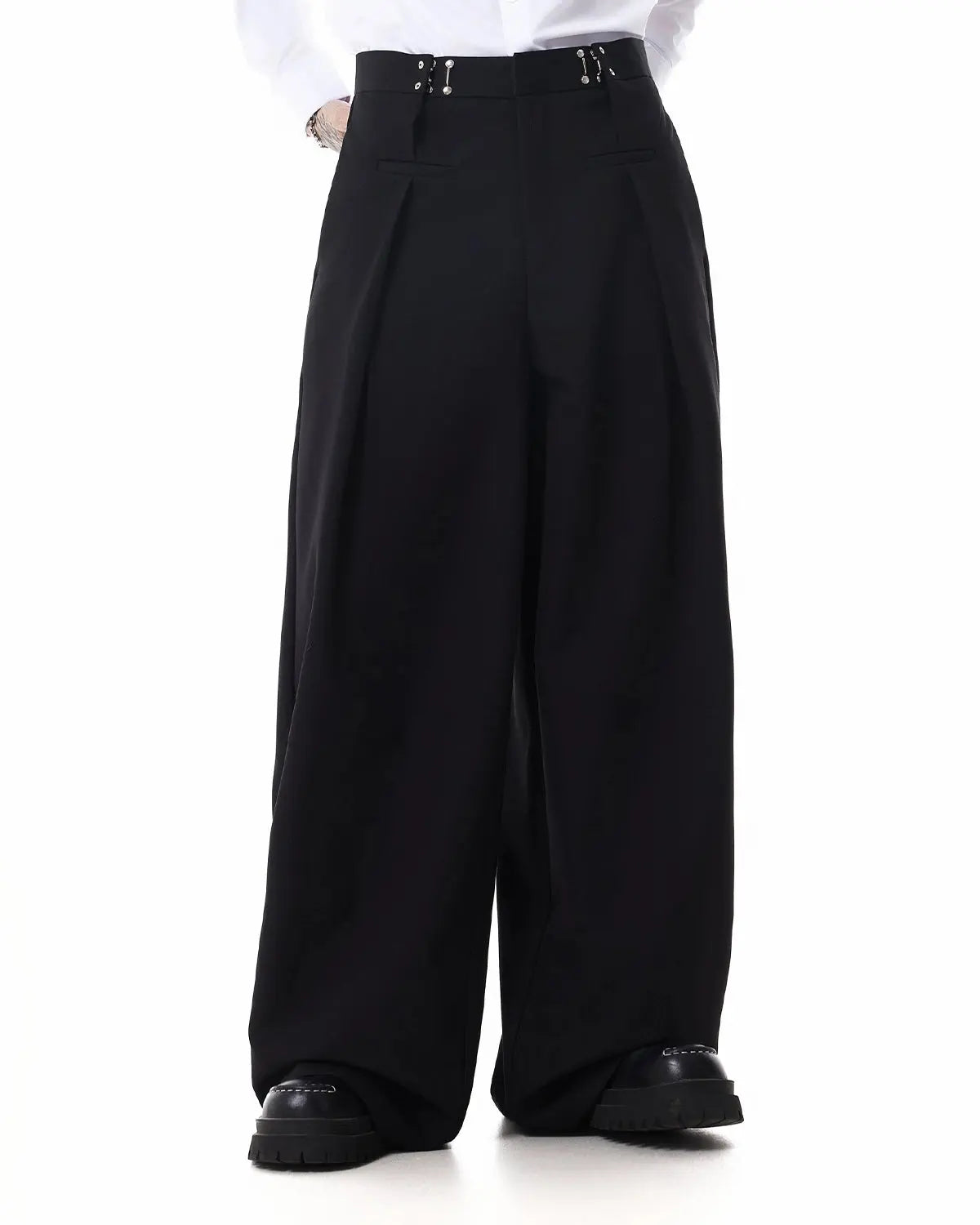 Metal Hook Wide-Leg Suit Pants | Inflation Streetwear – INFLATION