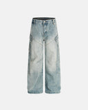 Stitching Bamboo Weave Baggy Jeans | Inflation Streetwear INFLATION