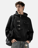 Metal Clasp Hooded Bomber Jacket | Inflation Streetwear