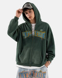 Washed Vintage Graphic Zip Up Hoodie | Inflation Streetwear