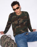 Camo Waffle Long Sleeve T-Shirt | Inflation Streetwear