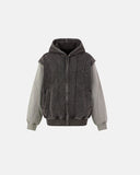 Washed Colorblock Boxy Zip Up Hoodie | Inflation Streetwear