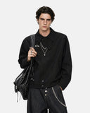 Metal Clasp Boxy Zip Up Jacket | Inflation Streetwear