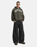 Appliqué Boxy Zip Up Hoodie | Inflation Streetwear