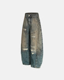Dirty Ripped Barrel Jeans | Inflation Streetwear INFLATION