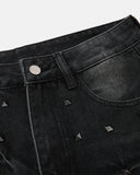 Studded Vintage Washed Wide Leg Jeans | Inflation Streetwear