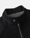 Black Contrast Stitch Denim Jacket | Inflation Streetwear