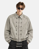 Washed Button-Tab Boxy Workwear Jacket | Inflation Streetwear