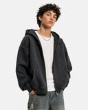 Vintage Washed Fleece Boxy Zip Hoodie | Inflation Streetwear