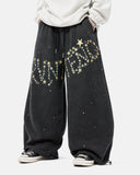 Washed Embroidered Star Barrel Sweatpants | Inflation Streetwear