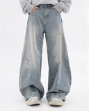 Acid Washed Distressed Barrel Jeans | Inflation Streetwear INFLATION