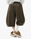 Leopard Print Barrel Denim Shorts | Inflation Streetwear INFLATION