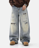 light wash baggy jeans leopard pocket back view