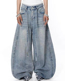 Rhinestone Baggy Barrel Jeans | Inflation Streetwear INFLATION