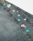 Floral Embroidered Long Baggy Jorts | Inflation Streetwear INFLATION