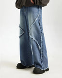 Blue Frayed Acid Wash Pants | Inflation Streetwear INFLATION