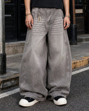 Rhinestone Washed Barrel Jeans| Inflation Streetwear INFLATION