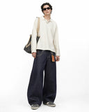 oversized black raw jeans for casual outfits