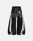 washed stripe barrel sweatpants