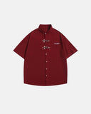 waffle shirt with metal clasp detail