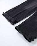 Whiskered Rhinestone Baggy Denim Jeans | Inflation Streetwear INFLATION