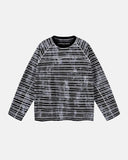 Front view vintage striped raglan long sleeve tee