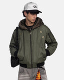 Faux Fur Grommet Hooded Bomber Jacket | Inflation Streetwear