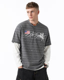 Layered Henley Stripe T-Shirt | Inflation Streetwear