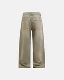 Beaded Studded Washed Baggy Jeans | INFLATION Streetwear INFLATION