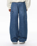 Splash Ink Print Straight Leg Denim Jeans | Inflation Streetwear INFLATION