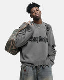 Distressed Gothic Graphic Knit Sweater | Inflation Streetwear