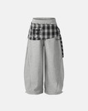 Plaid Layered Baggy Sweatpants | Inflation Streetwear INFLATION