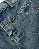Studded Washed Long Baggy Jorts | Inflation Streetwear INFLATION