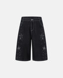 Star Rhinestone Denim Shorts | Inflation Streetwear INFLATION