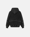 Washed Reflective Piping Boxy Hoodie | Inflation Streetwear