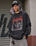 Graphic Distressed Acid Wash Layered Tshirts  | Inflation Streetwear INFLATION