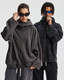 Distressed Stiching Aicd Wash Zip Up Hoodies | Inflation Streetwear INFLATION