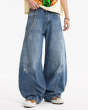 Acid Washed Distressed Barrel Jeans | Inflation Streetwear