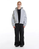 INFLATION Grey Boxy Zip Up Hoodies INFLATION