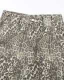 wide leg leopard print shorts detail