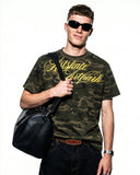 Short relaxed camo graphic tee with crew neck design