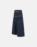 Double Waist Studded Denim Long Jorts | Inflation Streetwear INFLATION