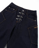 Metal Clasp Raw Barrel Jeans | Inflation Streetwear