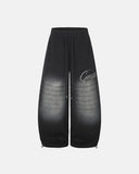 Faded Embroidered Script Barrel Sweatpants
