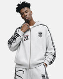Script Graphic Boxy Zip Up Hoodie | Inflation Streetwear