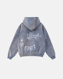 INFLATION Graffiti Washed Zip Up Hoodies INFLATION
