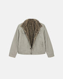 Washed Faux Fur Lined Worker Jacket | Inflation Streetwear