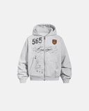 Retro Graphic Boxy Zip Up Hoodie | Inflation Streetwear