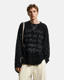 Script Graphic Waffle Long Sleeve T-Shirt | Inflation Streetwear